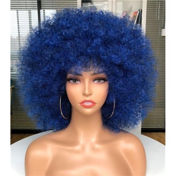 Blue Afro Wigs